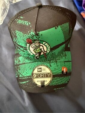 Boston Celtics New Era Black/Green Tip Off Snapback Adjustable Hat/Cap NEW